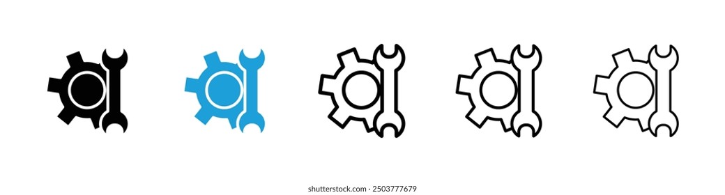 Productivity tools icon in black and blue colors