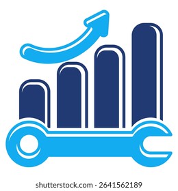 Productivity Tools icon represented by chart, wrench Dualtone style.