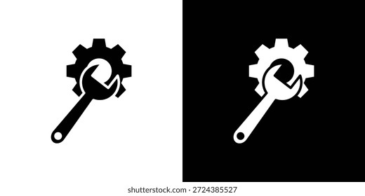 Icono de herramientas de productividad ilustraciones gráficas planas simples. Vector de silueta blanco y negro