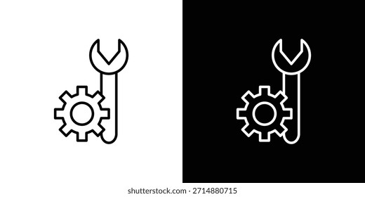 Icono de herramientas de productividad en estilo de línea de trazo de moda. Conjunto de Vector de icono de Sitio web.