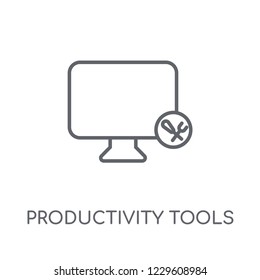 productivity Tools linear icon. Modern outline productivity Tools logo concept on white background from Productivity collection. Suitable for use on web apps, mobile apps and print media.