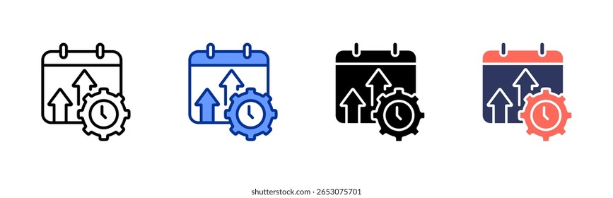 Productivity Tracker icon sheet multiple style collection