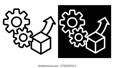 Productividad Versión de dos tonos en fondo blanco y negro