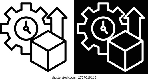 Productividad Versión de dos tonos en fondo blanco y negro