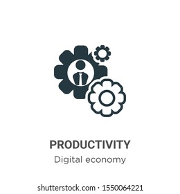 Productivity vector icon on white background. Flat vector productivity icon symbol sign from modern digital economy collection for mobile concept and web apps design.