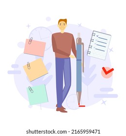 Productivity vector illustration. Effective time management elements for your design. Planning tasks, activities, schedules, working time. Characters people at work.