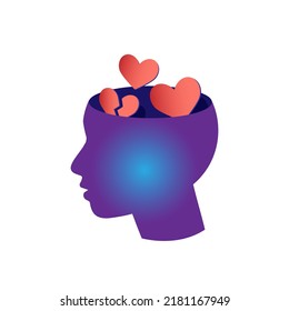 Productivity vector illustration. Mind. Heart. Effective time management elements for your design. Planning tasks, activities, schedules, working time, people at work. Medicine, education concept.