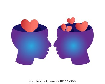 Productivity vector illustration. Mind. Hearts. Effective time management elements for your design. Planning tasks, activities, schedules, working time, people at work. Medicine, education concept.