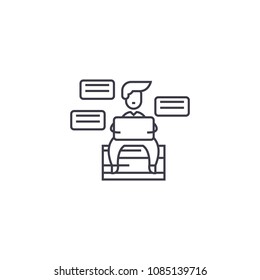 productivity vector line icon, sign, illustration on background, editable strokes