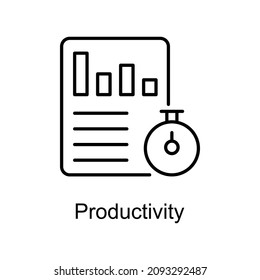 Productivity vector outline icon for web isolated on white background EPS 10 file