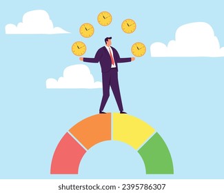 Productivity or work efficiency, employee performance or skill for work accomplishment, multitasking work or success talent concept