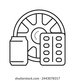 products from aluminium line icon vector. products from aluminium sign. isolated contour symbol black illustration