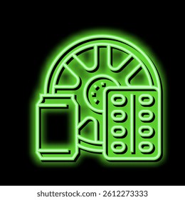 products from aluminium neon light sign vector. products from aluminium illustration