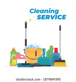 Products Cleaning service in white blackboard - Vector