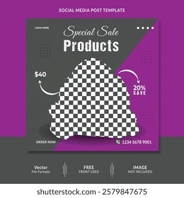 Products design sale social media post design template