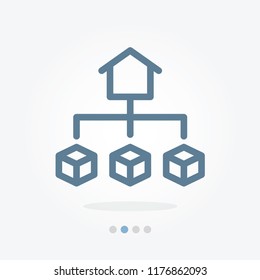 Products distribution vector icon