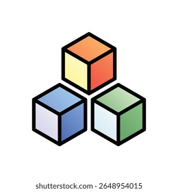 Productos. Icono de Vector editable, coloreado con trazo delineado.