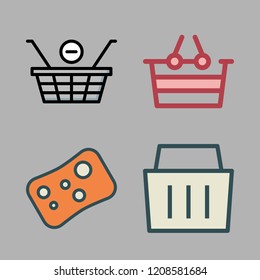 products icon set. vector set about soap and shopping basket icons set.