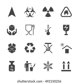 Products info for transportation icon set, icons on containers, 2d vector icons without pads on white background, eps 8