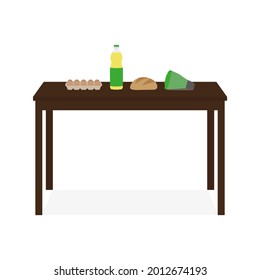Products on the table on a white background