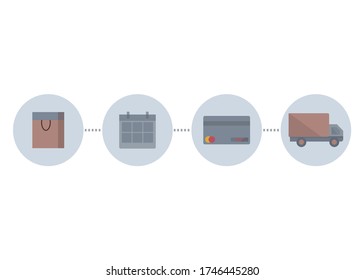 products ordering infographics, for graphic and web design, sale and delivery