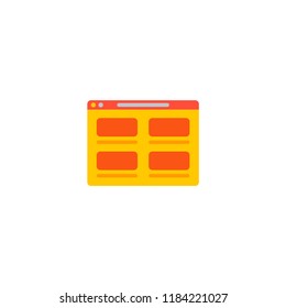 Products page icon flat element. Vector illustration of products page icon flat isolated on clean background for your web mobile app logo design.