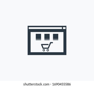 Products page icon isolated on clean background. Products page icon concept drawing icon in modern style. Vector illustration for your web mobile logo app UI design.