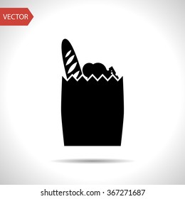products paper bag vector icon