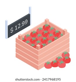 Products Racks flat Isometric Icon 

