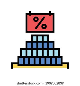 products sale with discount color icon vector. products sale with discount sign. isolated symbol illustration