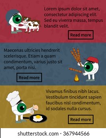 The products are useful for eye health. Set elements on the theme of Healthy eyes. The importance of proper nutrition for good vision - vector, EPS10