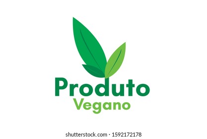 Produto Vegano (vegan product in portuguese) vector illustration.