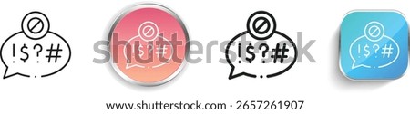 profanity icon. Thin Linear, Regular and Button Style Design Isolated On White Background