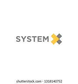 Profeaaional System X Logo Design Idea