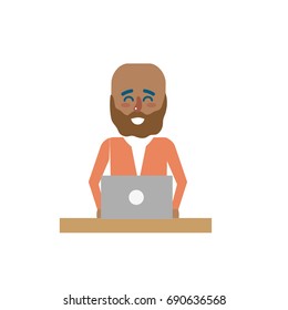 profesional businessman with laptop and corporate job