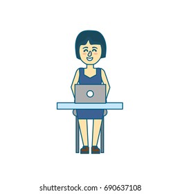 profesional businesswoman with laptop and corporate job