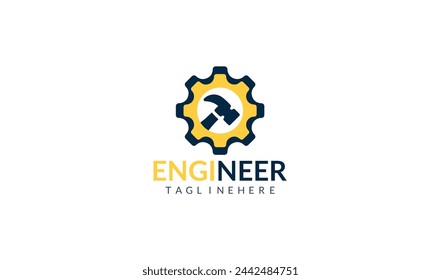 Profesional Factory building with flash icon vector template