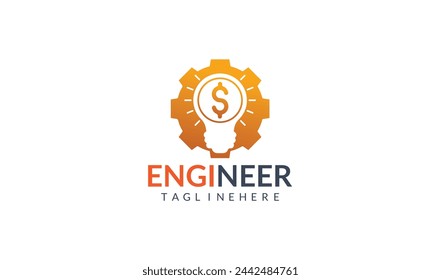 Profesional Factory building with flash icon vector template
