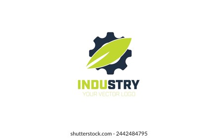 Profesional Factory building with flash icon vector template