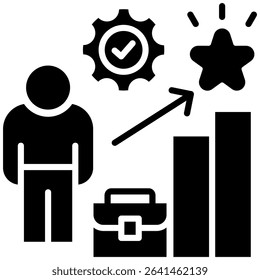 Profesional Growth Icon Glyph Vector Illustration