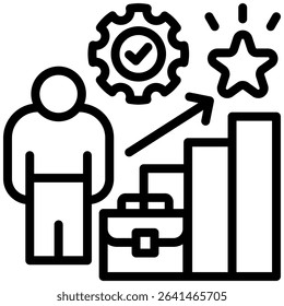 Profesional Growth Icon Line Vector Illustration