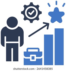 Profesional Growth Icon Mixed Vector Illustration