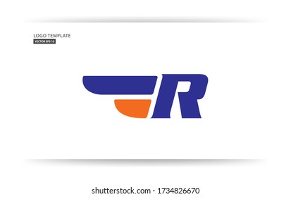 profesional logo template. The letter R logo, the Logo element, can be used for logistics, transportation, moving forward, for courier shipments or transportation and shipping services. vector eps 10.