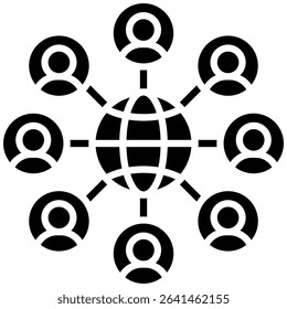 Profesional Network Icon Glyph Vector Illustration