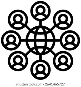 Profesional Network Icon Line Vector Illustration