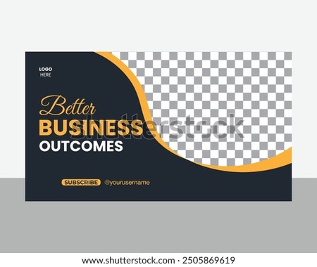 Profess digital marketing business YouTube Thumbnail design layout templates, thumbnail screens waiting for live video streams, squire web banner banners. Digital marketing vector illustration.