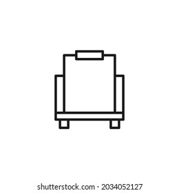 Profesión de un concepto de artista. Símbolo de esquema de alta calidad para banners y diseño web con aplicaciones móviles. Icono de línea de caballete con lienzo en blanco
