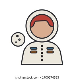profession astronaut worker avatar fill style icon vector illustration design