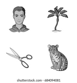 Profession, atelier and other monochrome icon in cartoon style.animal, travel icons in set collection.