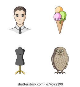 profession, atelier and other web icon in cartoon style.food, animal icons in set collection.